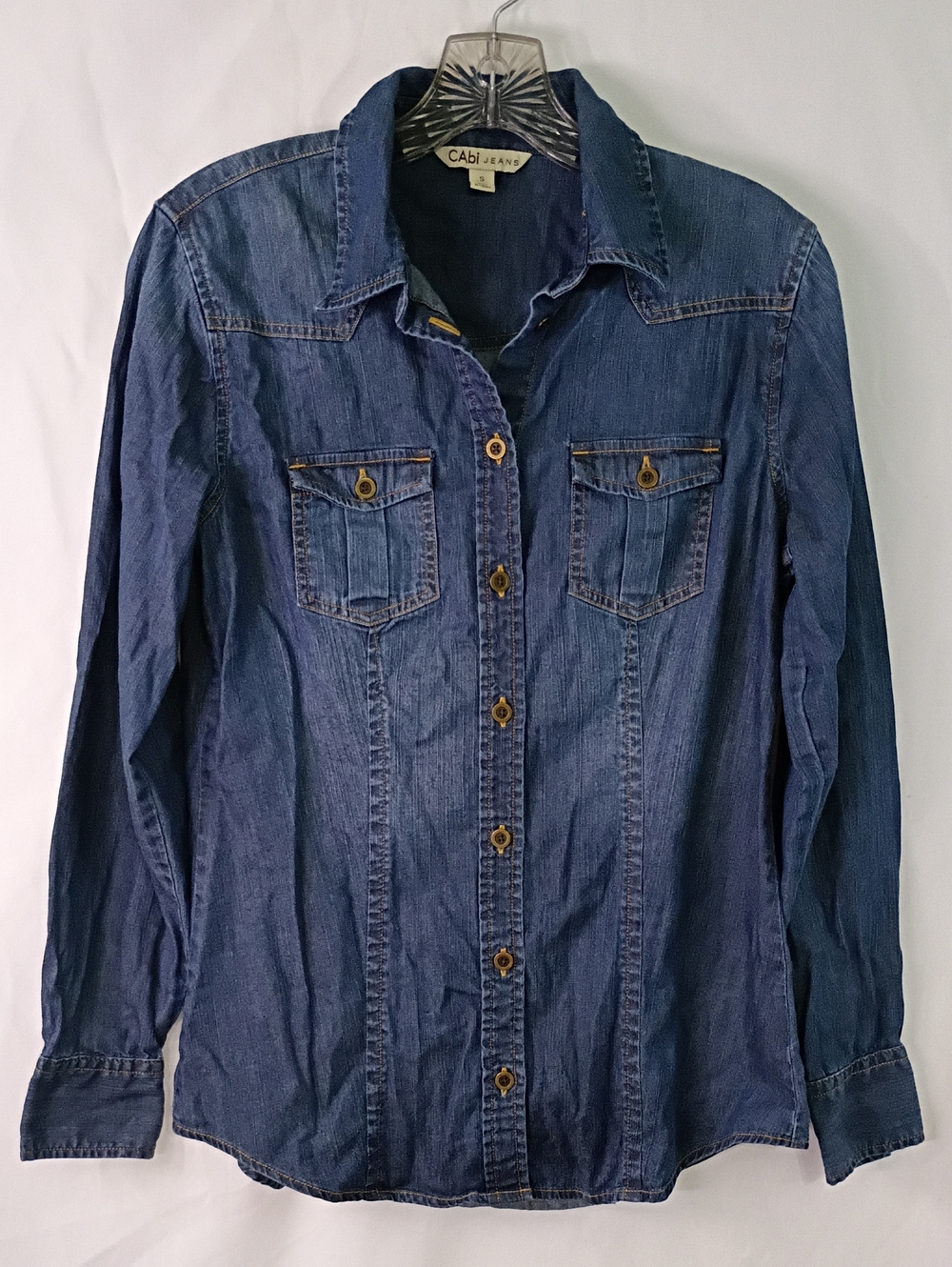 CAbi Indigo Denim Button-Down Shirt